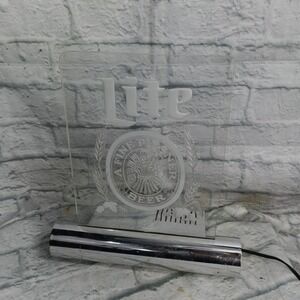 Vintage Miller Lite Pilsner Beer Acrylic Light Up Bar Sign 13x11 USA *READ*